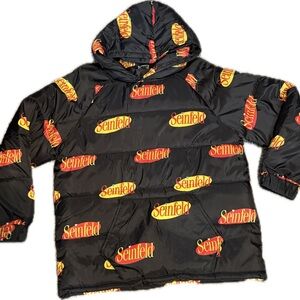 NWOT Dumbgood Seinfeld Black Puffer Pullover